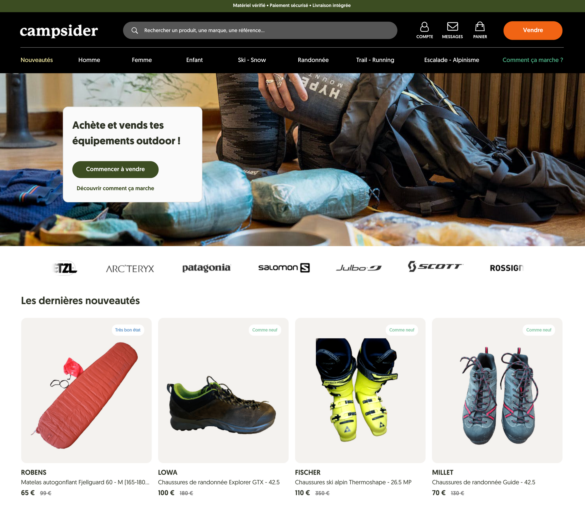 Campsider, le site du matériel outdoor d’occasion